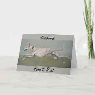 Greyhound Born om het Wenskaart van de Dog Art uit Kaart