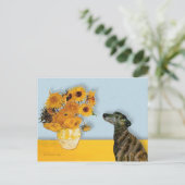 Greyhound (br2) - Zonnebloemen Briefkaart (Staand voorkant)