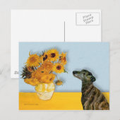 Greyhound (br2) - Zonnebloemen Briefkaart (Voorkant / Achterkant)