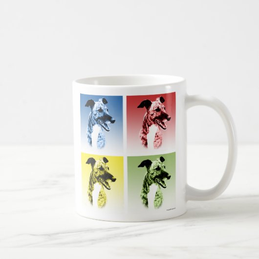 Greyhound (Brindle) Pop Art Koffiemok (Rechts)