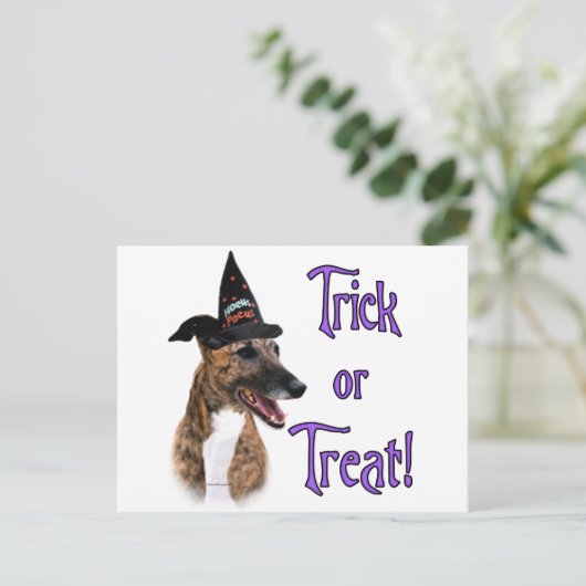 Greyhound (brindle) Trick Briefkaart (Staand voorkant)