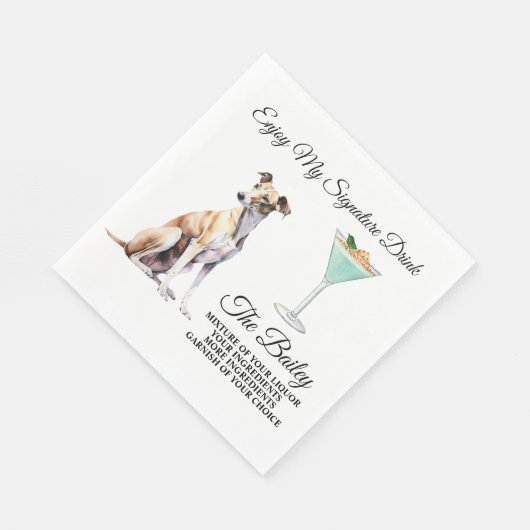 Greyhound bruiloft handtekening Drink servetten (Hoek)