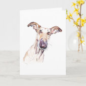 Greyhound Card, Pet Lover Card Kaart (Gele Bloem)