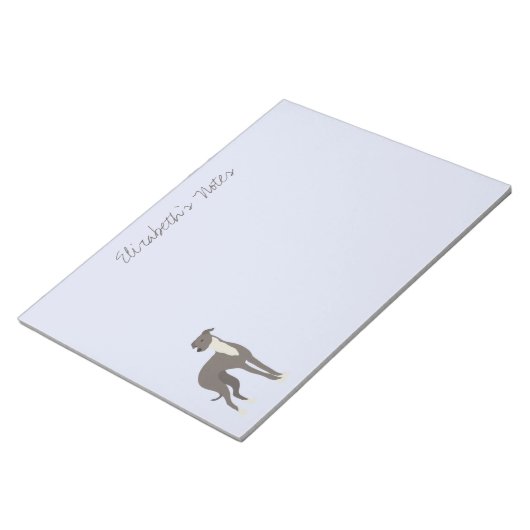Greyhound Cartoon Dog - Aangepaste Blocnote (Schuin)