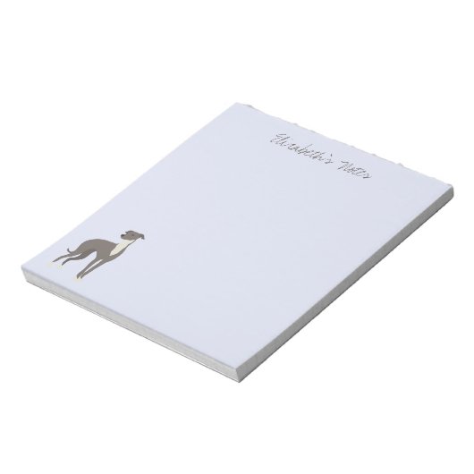 Greyhound Cartoon Dog Persoonlijk Notitieblok (Linkerzijde)