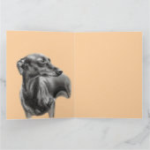 Greyhound Charcoal Hand getekend kunstwerk Kaart (Binnen)