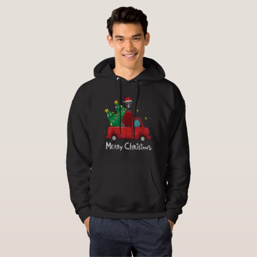 Greyhound Christmas Vrachtwagen Boom Mam Papa Xmas Hoodie (Voorkant volledig)