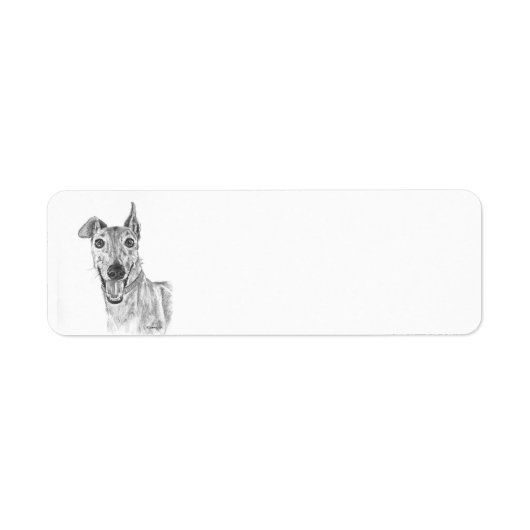 Greyhound Close-up Tekening Etiket (Voorkant)