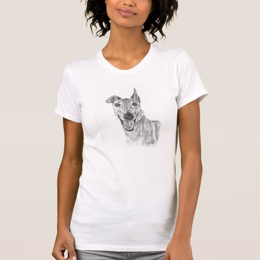 Greyhound Closeup Drawing T-shirt (Voorkant)