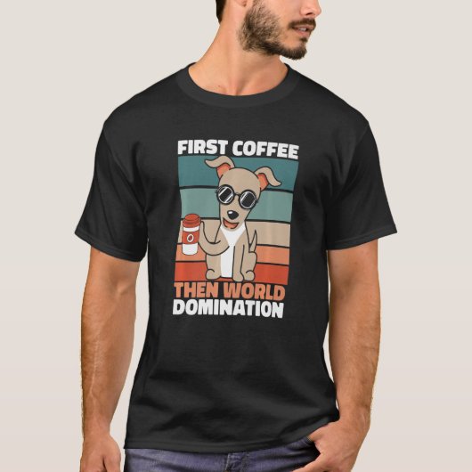 Greyhound Coffee Pet Hondenras Greyhound T-shirt (Voorkant)