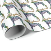 Greyhound Colorful Brindle Wrapping Paper Cadeaupapier (Rol Hoek)