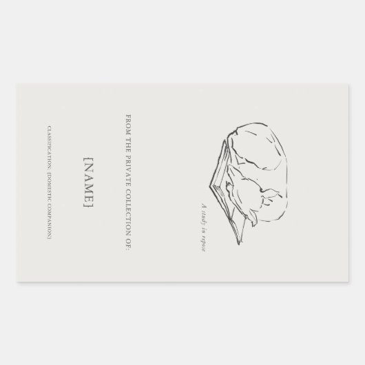 Greyhound- Custom Ex libris bookplate  Rechthoekige Sticker (Voorkant)