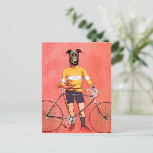 Greyhound Cyclist 2 Briefkaart (Staand voorkant)