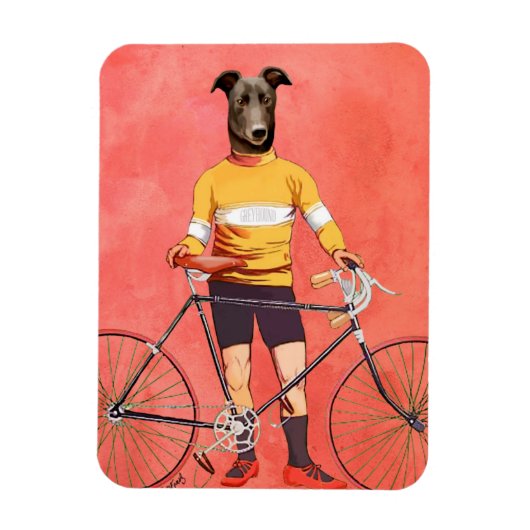 Greyhound Cyclist 2 Magneet (Verticaal)
