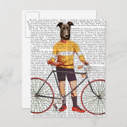 Greyhound Cyclist Briefkaart (Voorkant / Achterkant)