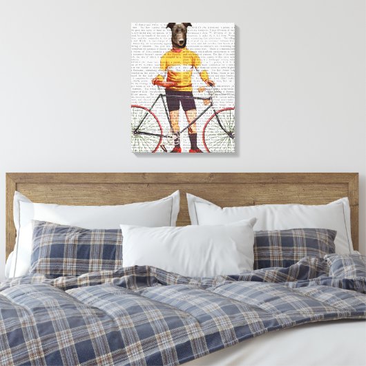Greyhound Cyclist Canvas Afdruk (Insitu (Slaapkamer))