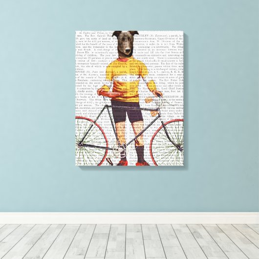Greyhound Cyclist Canvas Afdruk (Insitu (Houten vloer))