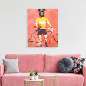 Greyhound Cyclist Canvas Afdruk (Insitu (Woonkamer))