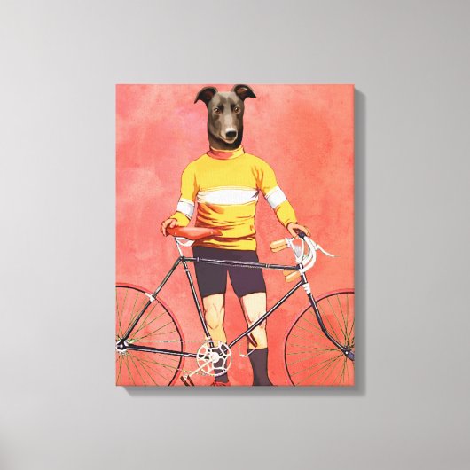 Greyhound Cyclist Canvas Afdruk (Voorkant)
