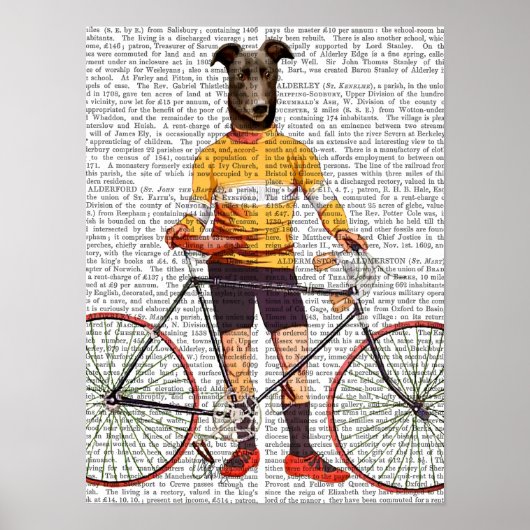 Greyhound Cyclist Poster (Voorkant)