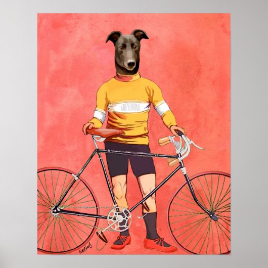 Greyhound Cyclist Poster (Voorkant)
