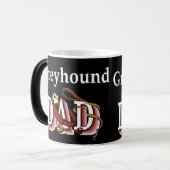 Greyhound Dad Gifts Magische Mok (Voorkant links)