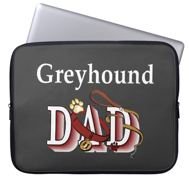 Greyhound Dad Laptop Sleeve (Voorkant)
