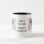 Greyhound Dit is het leven klote Tweekleurige Koffiemok (Center)