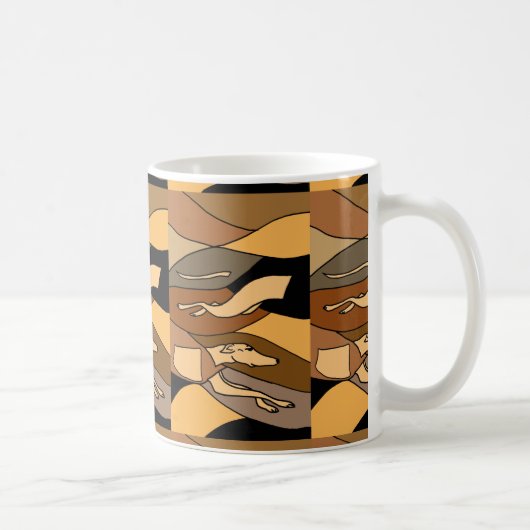 Greyhound Dog Abstract Art Design Koffiemok (Rechts)
