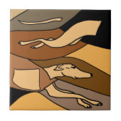 Greyhound Dog Abstract Art Design Tegeltje (Voorkant)