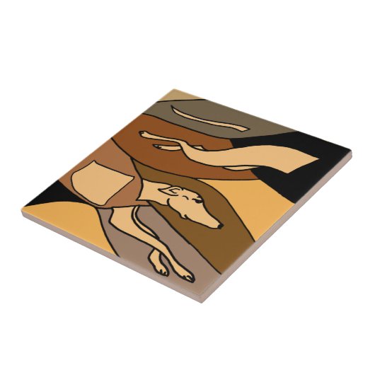 Greyhound Dog Abstract Art Design Tegeltje (Zijkant)