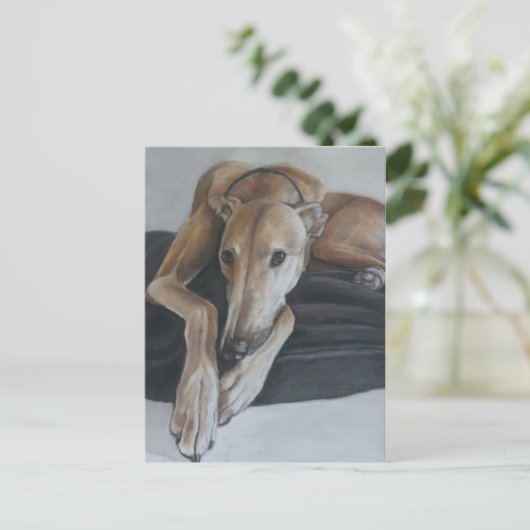 Greyhound Dog Art Briefkaart (Staand voorkant)
