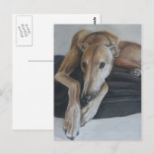 Greyhound Dog Art Briefkaart (Voorkant / Achterkant)