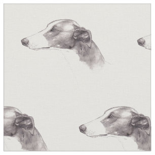Greyhound Dog Art Fabric Stof