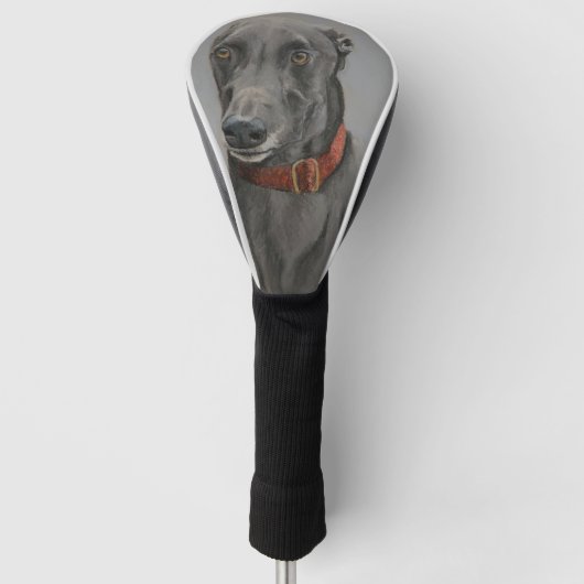 Greyhound Dog Art Golf Driver Hoesje Golfheadcover (Voorkant)