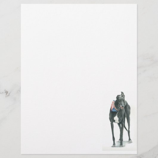 Greyhound Dog Art Letter Head Stationery (Voorkant)