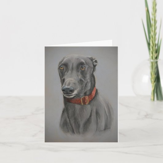Greyhound Dog Art Note Kaart (Voorkant)