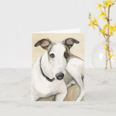 Greyhound Dog Art Notecard Kaart (Gele Bloem)