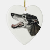 Greyhound Dog Art Ornament (Rechts)