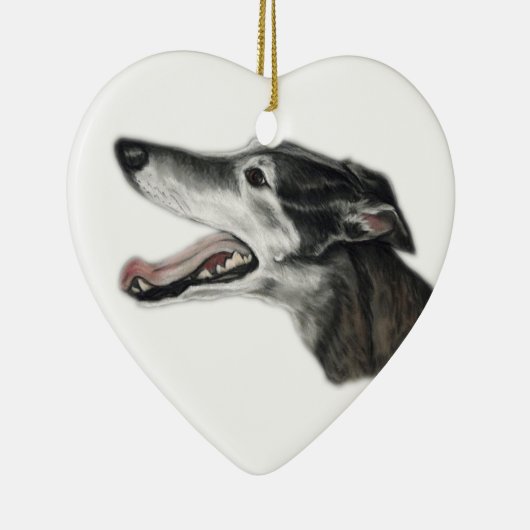 Greyhound Dog Art Ornament (Rechts)