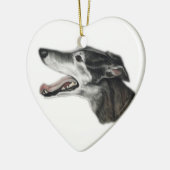 Greyhound Dog Art Ornament (Links)