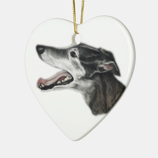 Greyhound Dog Art Ornament (Links)