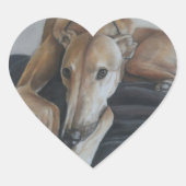 Greyhound Dog Art Sticker (Voorkant)