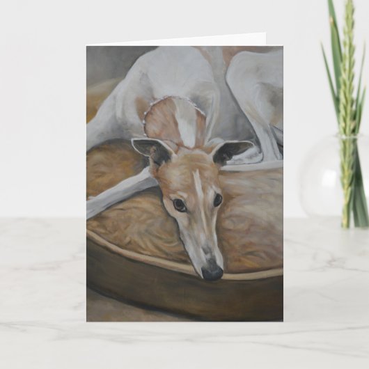 Greyhound Dog Art Wenskaart Kaart (Voorkant)