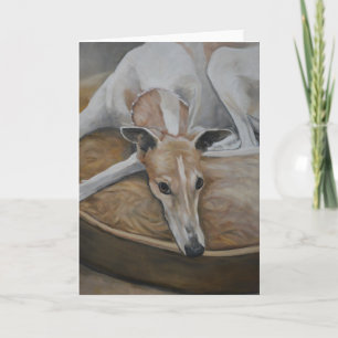 Greyhound Dog Art Wenskaart Kaart