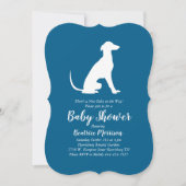 Greyhound Dog Baby shower Boy Blue Kaart (Voorkant)