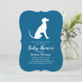 Greyhound Dog Baby shower Boy Blue Kaart (Staand voorkant)