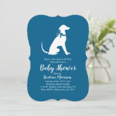 Greyhound Dog Baby shower Boy Blue Kaart (Staand voorkant)