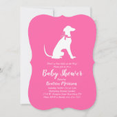 Greyhound Dog Baby shower Girl Pink Kaart (Voorkant)