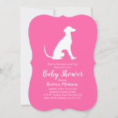 Greyhound Dog Baby shower Girl Pink Kaart (Voorkant)